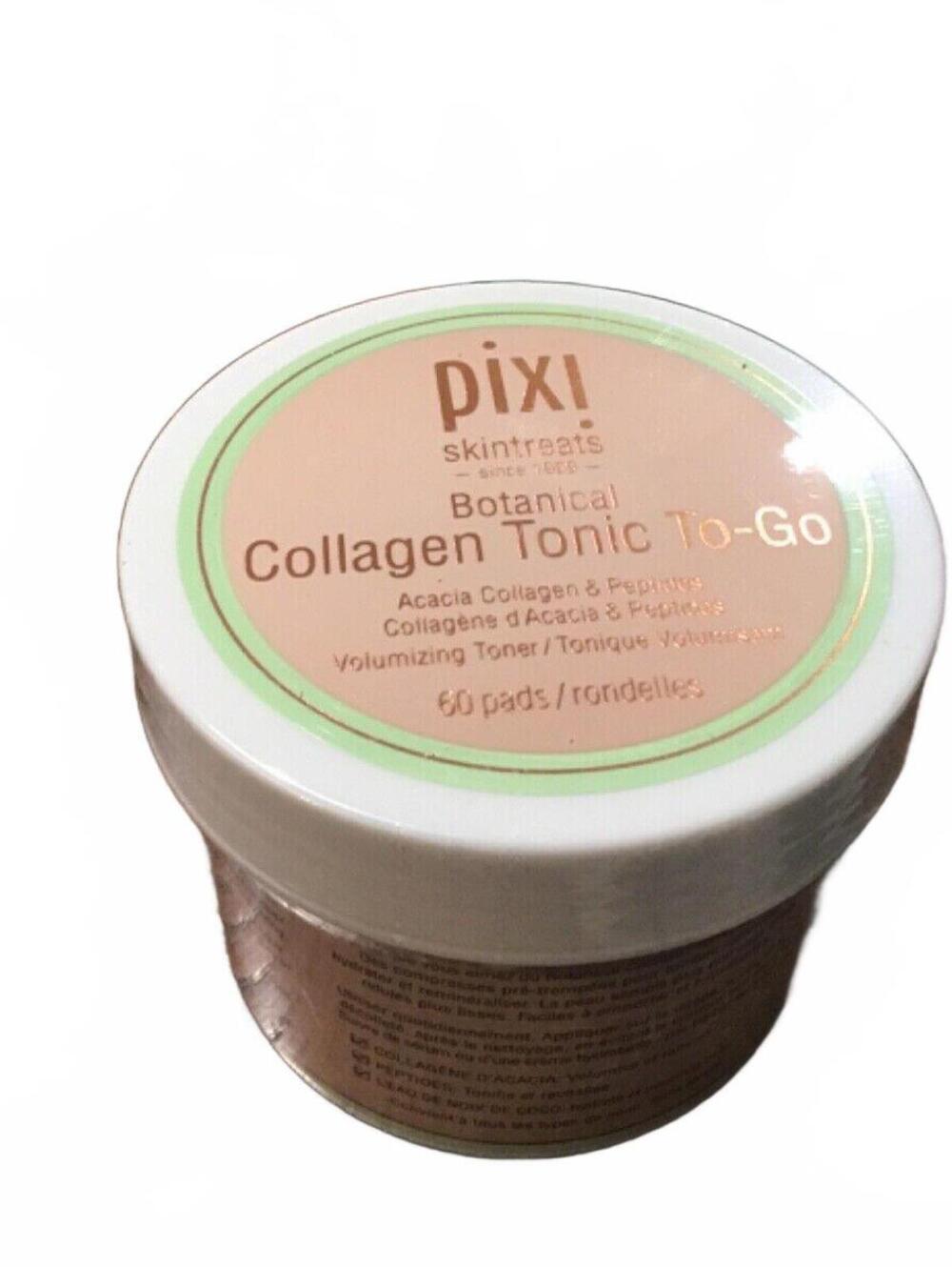 PIXI SKINTREATS BOTANICAL COLLAGEN TONIC TO GO 60 PADS FACE TONER SEALED HTF NEW